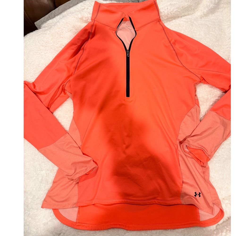 Under Armour ColdGear Womens Salmon Half Zip Pullover Mock Neck